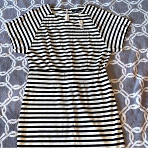 Madewell Black Striped Sheath Sz 4 NWT